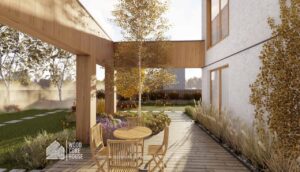 Projekt domu Bieszczadzki 04 - widok na obszerny taras