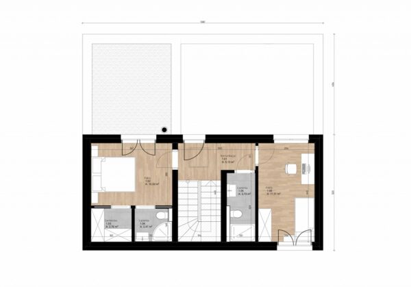 Projekt domu Bieszczadzki 04 - rzut pomieszczeń na piętrze