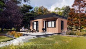 Projekt domu Magurski 03 - widok na obszerny taras ogrodowy