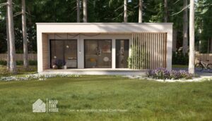 Projekt domu Magurski 01 - widok na elewację frontową z wejściem