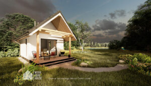 Projekt domu Magurski 02 - widok na zadaszony taras