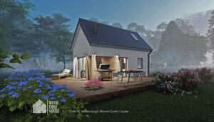 Projekt domu Magurski 05 - widok na obszerny taras ogrodowy