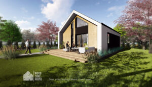 Projekt domu Pieniński 01 - widok na taras ogrodowy